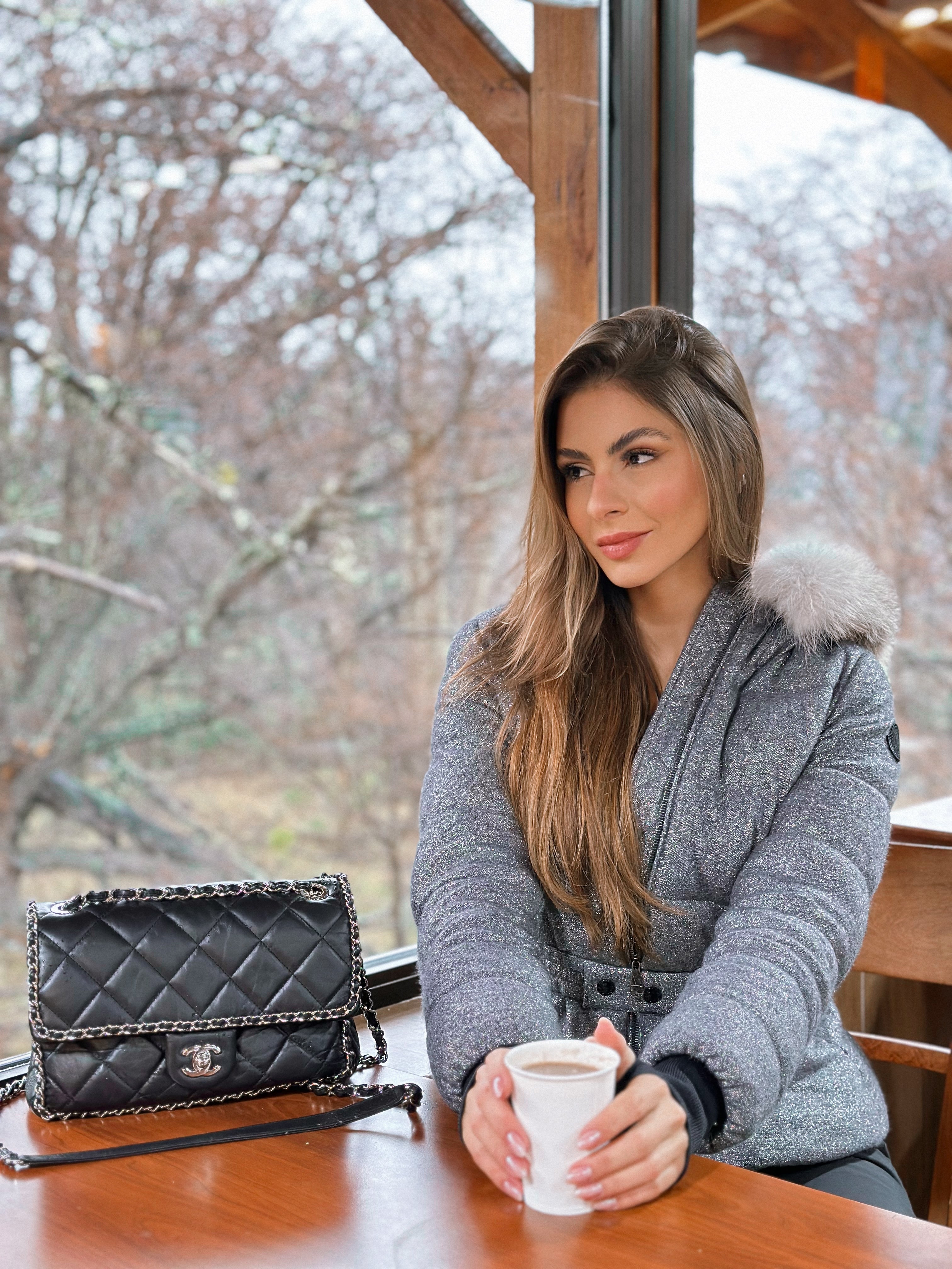 CASACO MONCLER GREY 36/38