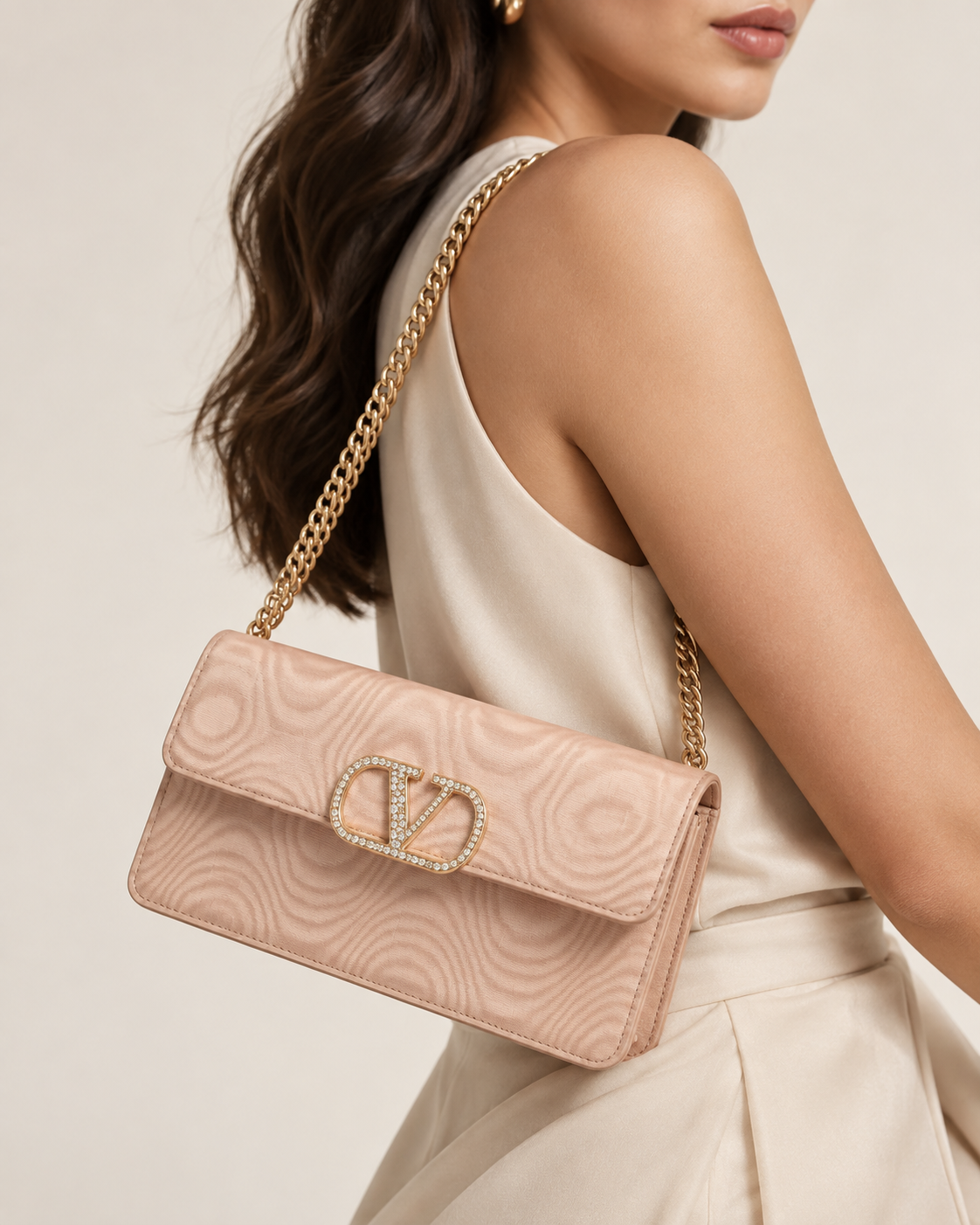 Clutch Valentino Rosé Moiré