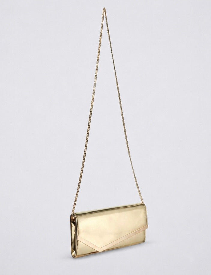 JIMMY CHOO CLUTCH EMMIE DOURADA