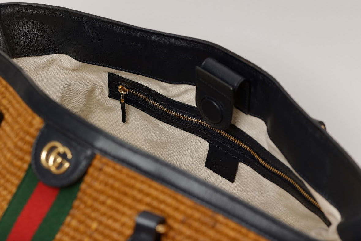 BOLSA GUCCI TOTE RÁFIA