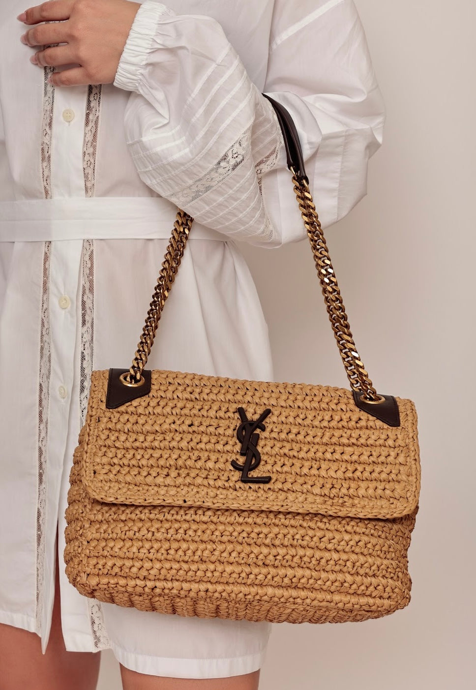 SHOULDER BAG YSL RÁFIA