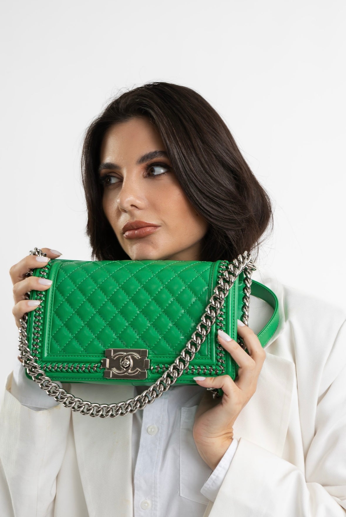 BOLSA CHANEL BOY GREEN