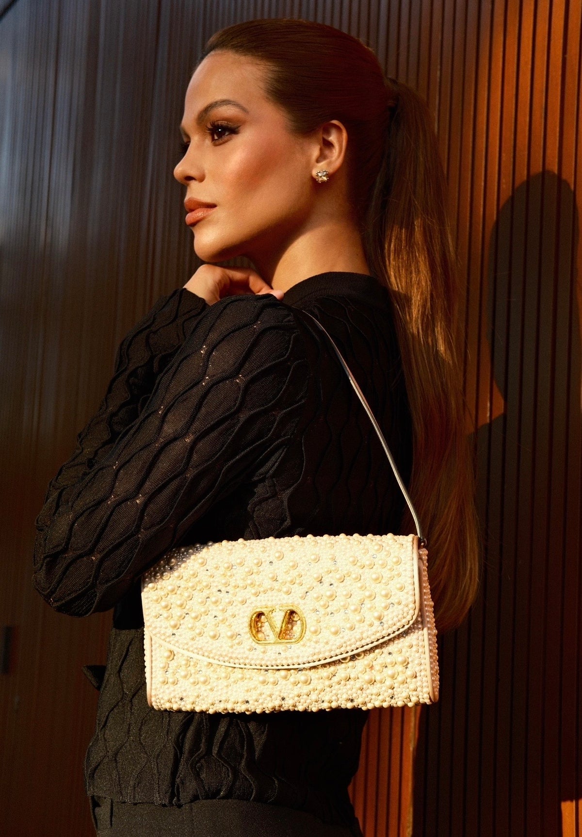 Bolsa Valentino DeVain Pearls