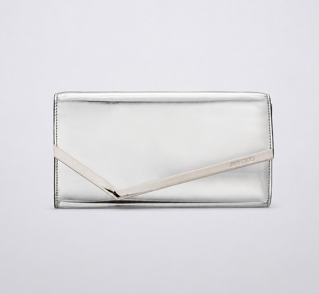 JIMMY CHOO CLUTCH EMMIE PRATA