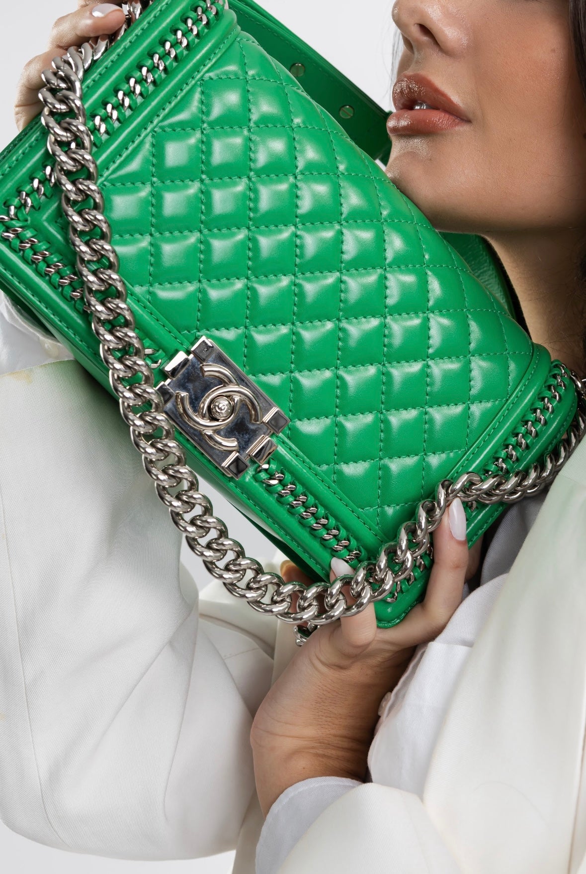 BOLSA CHANEL BOY GREEN