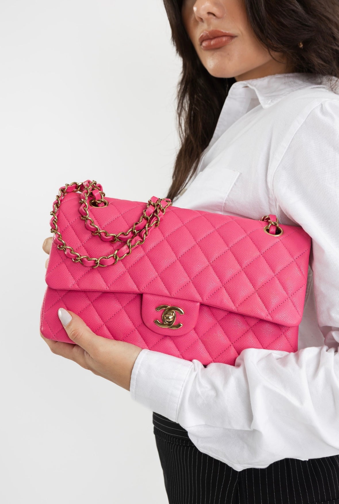 BOLSA CHANEL CLÁSSICA DOUBLE FLAP PINK