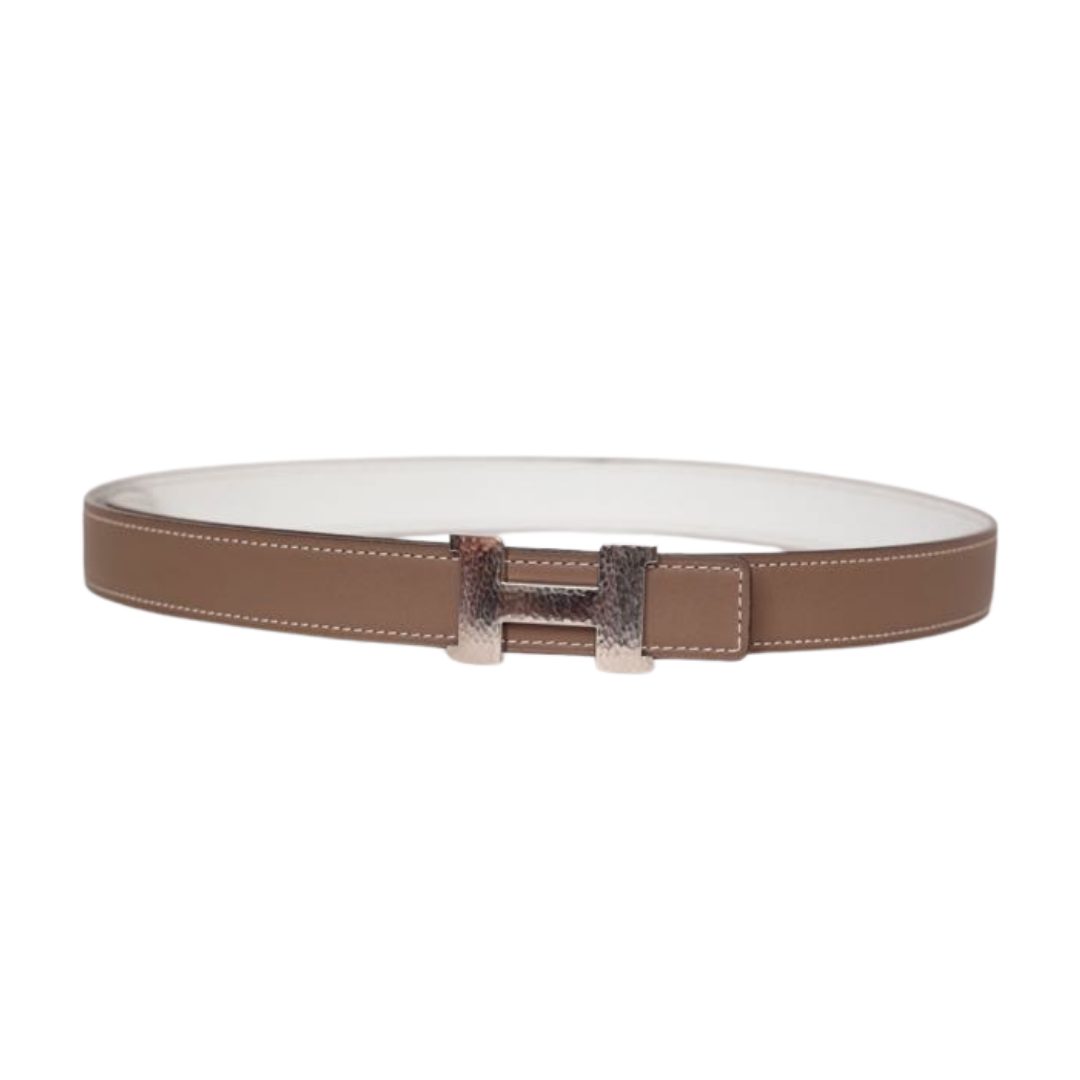 CINTO HERMÈS DUPLA FACE WHITE & BROWN