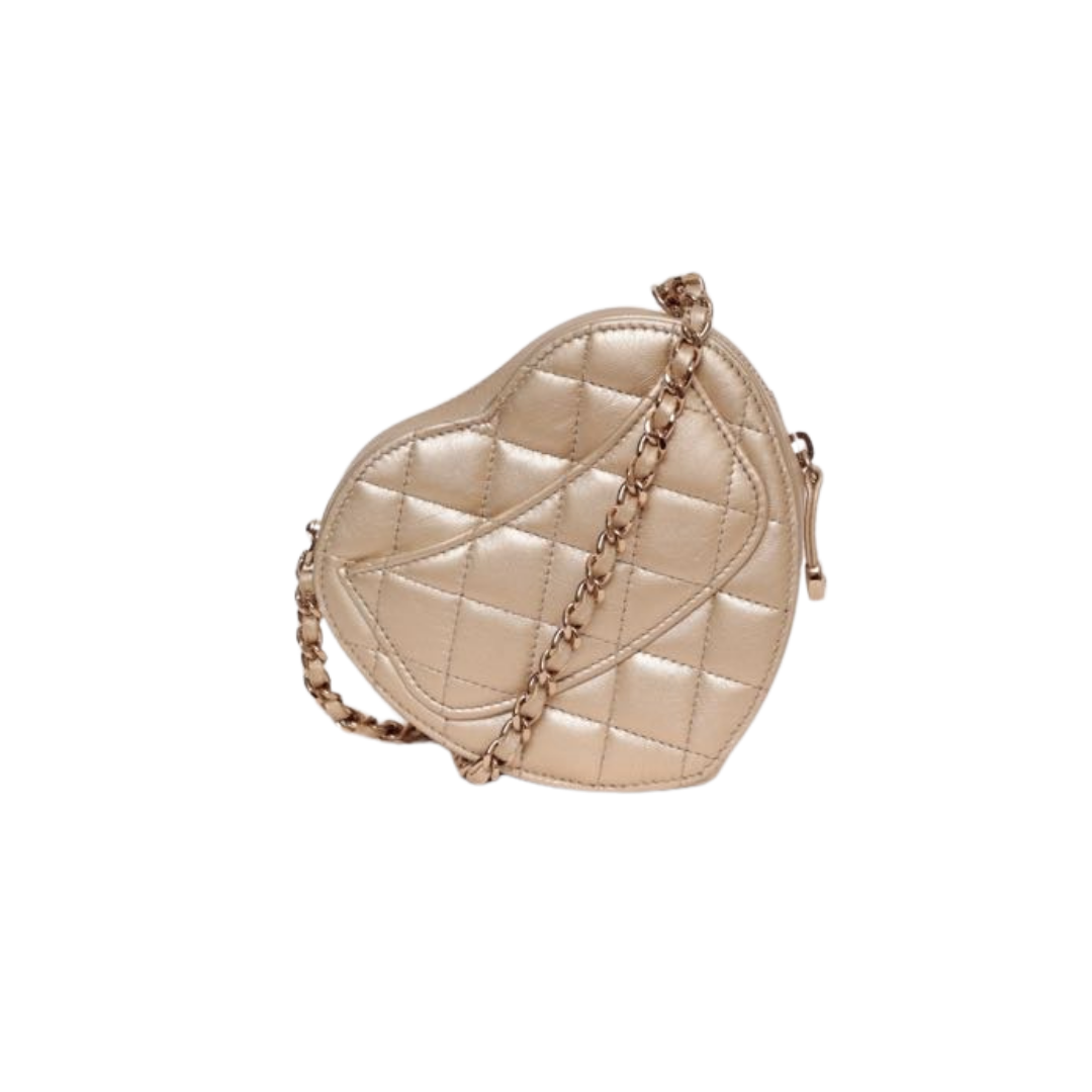 BOLSA CHANEL MINI CORAÇÃO GOLD