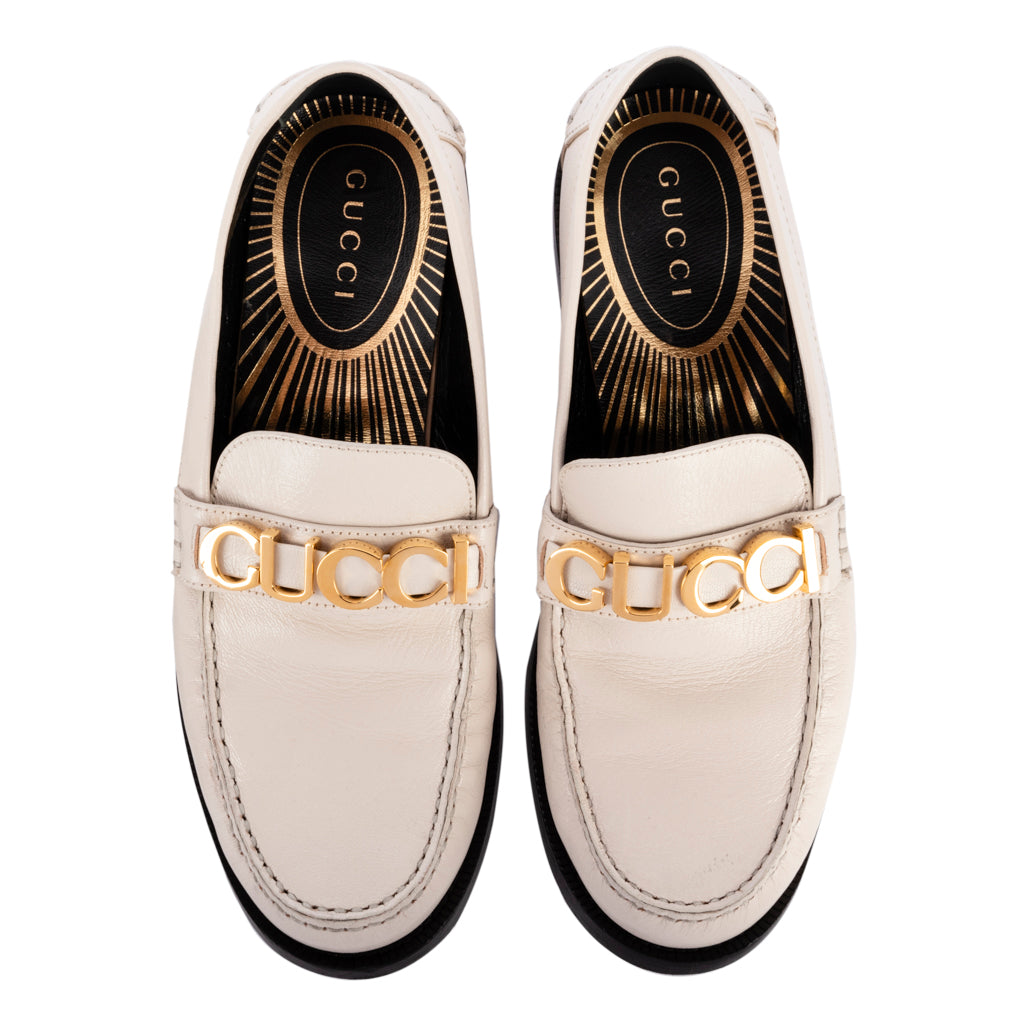 GUCCI MOCASSIM LEATHER LOGO 37