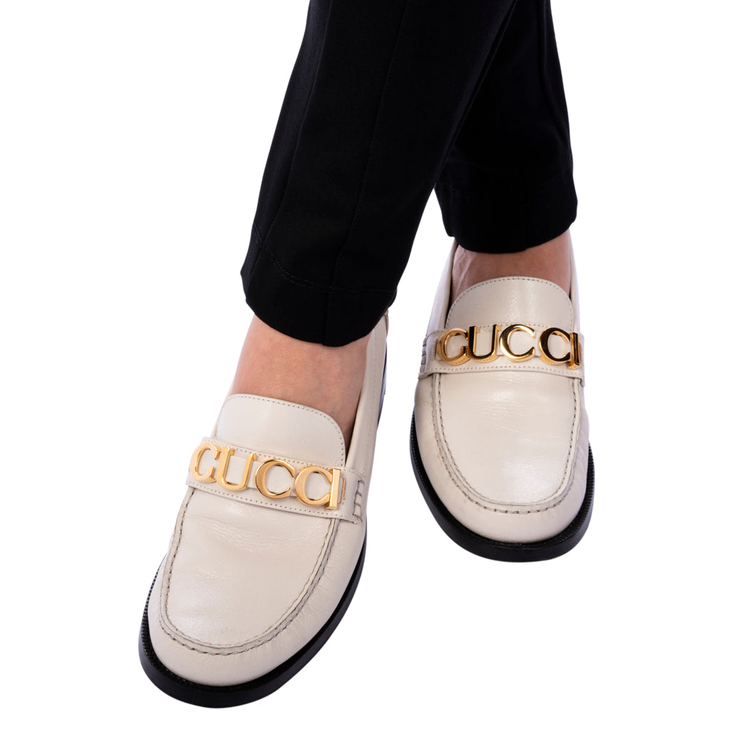 GUCCI MOCASSIM LEATHER LOGO 37