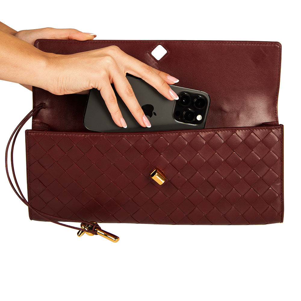 Bottega Veneta Andiamo Clutch Barolo