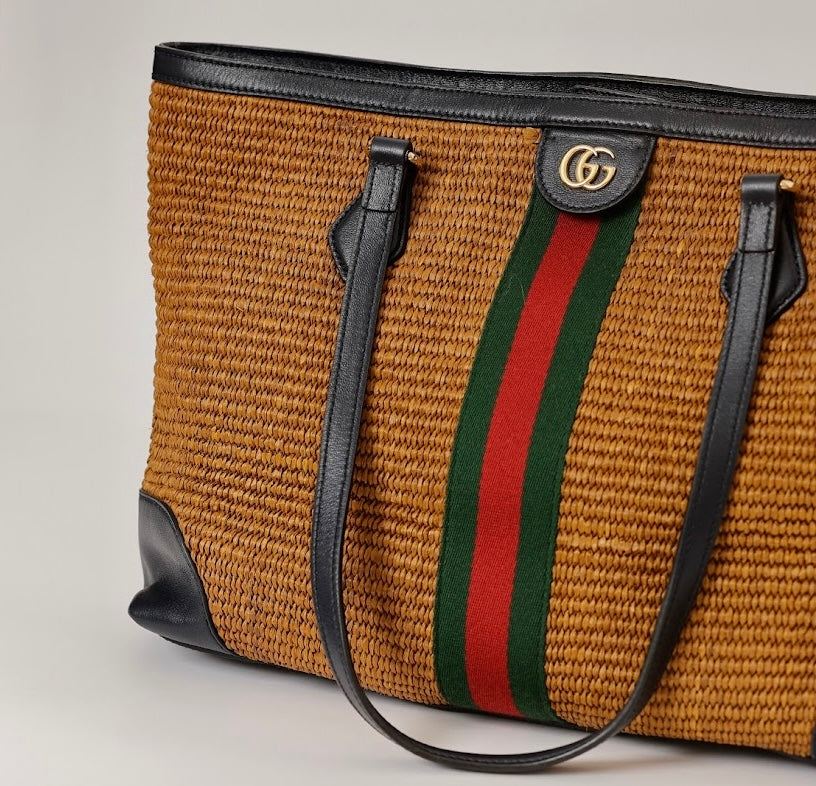 BOLSA GUCCI TOTE PALHA