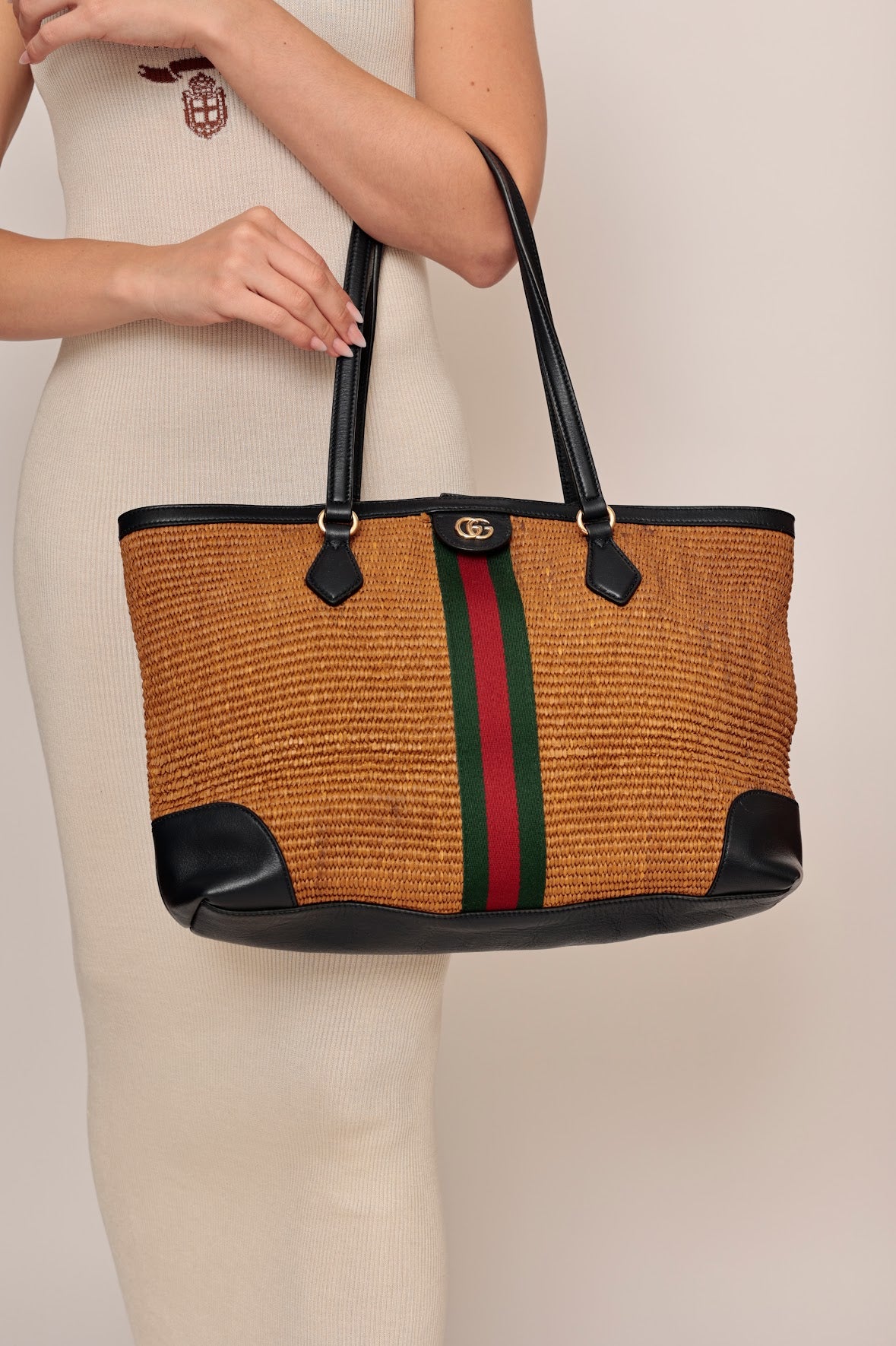 BOLSA GUCCI TOTE PALHA