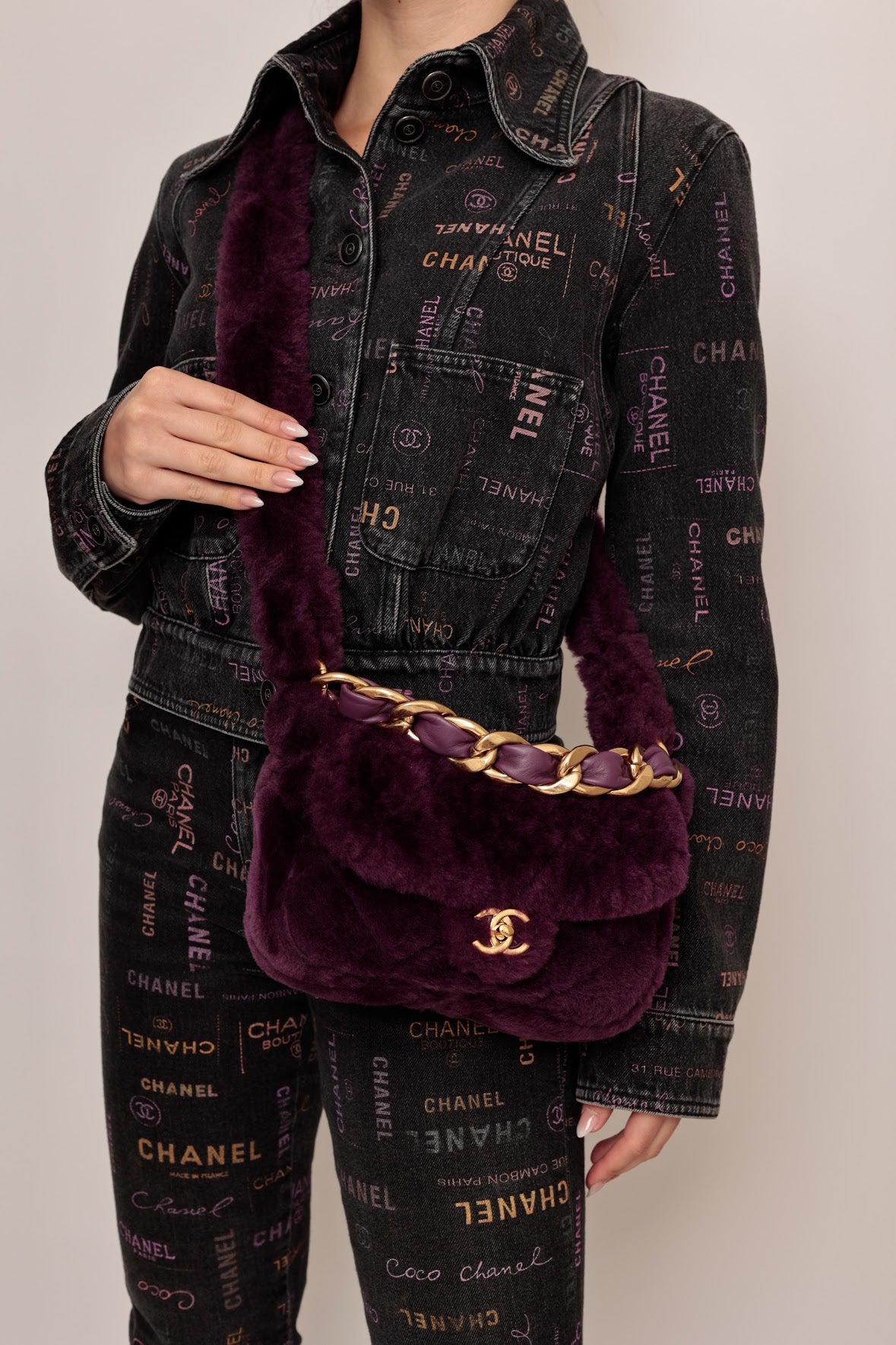 BOLSA CHANEL PURPLE PELO